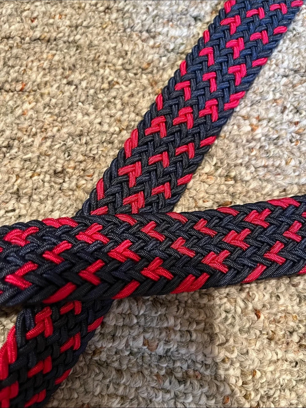 NEW Penguin men’s braided belt blue/red Small 30-32